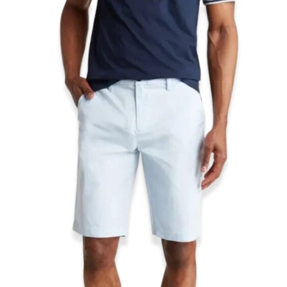 14th & Union Bermuda Shorts Flat Front Button Zip Closure Light Blue M 40W NWT